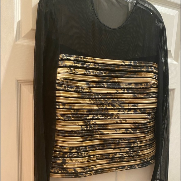 Joseph Ribkoff poly/spandex nylon stripe top 14 - Picture 1 of 6